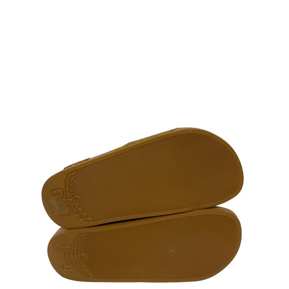 MCM Monogram Print Men's Visetos Sandal Slides Cognac Rubber EU 35 US 5 Youth - Picture 8 of 10